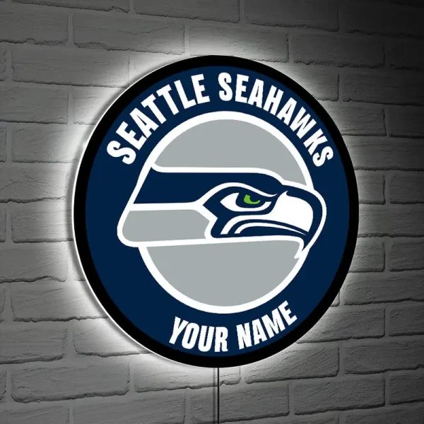 Seattle Seahawks Round Acrylic Wall Led Sign SPTRAWLS029 - Image 2