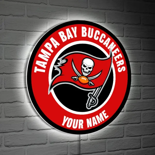 Tampa Bay Buccaneers Round Acrylic Wall Led Sign SPTRAWLS030 - Image 2