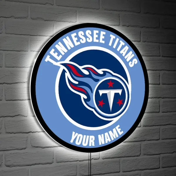 Tennessee Titans Round Acrylic Wall Led Sign SPTRAWLS031 - Image 2