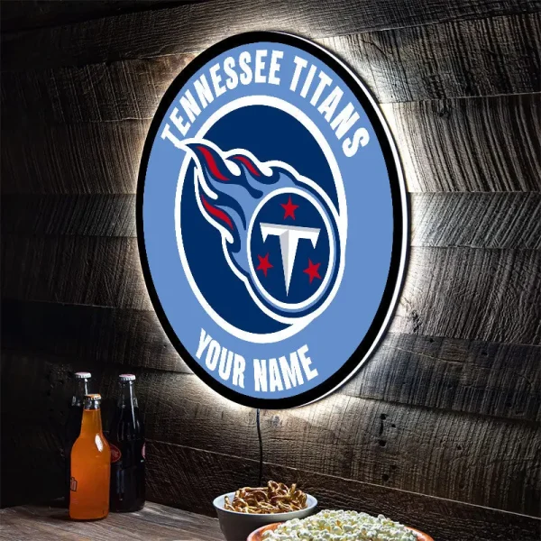 Tennessee Titans Round Acrylic Wall Led Sign SPTRAWLS031