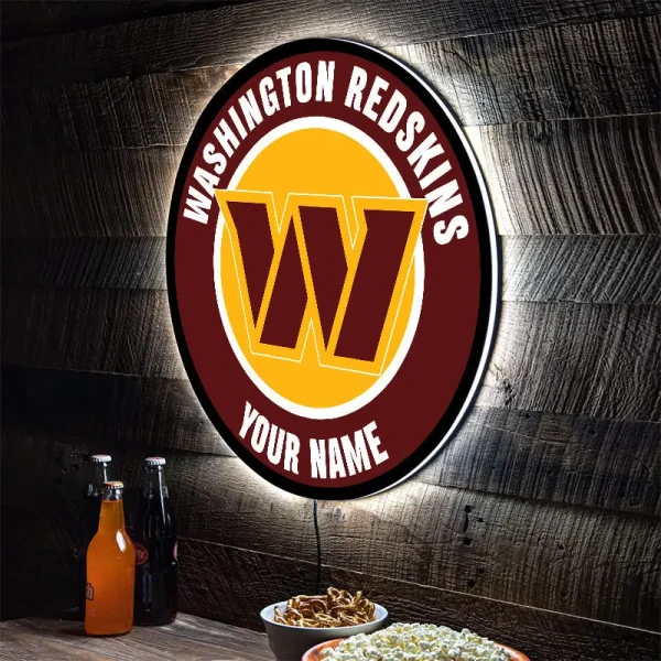 Washington Commanders Round Acrylic Wall Led Sign SPTRAWLS032