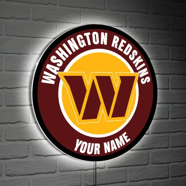 Washington Commanders Round Acrylic Wall Led Sign SPTRAWLS032 - Image 2