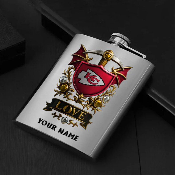 Kansas City Chiefs Hip Flask Bottle Special Gift For Fans SPTHIPFB001 - Image 3