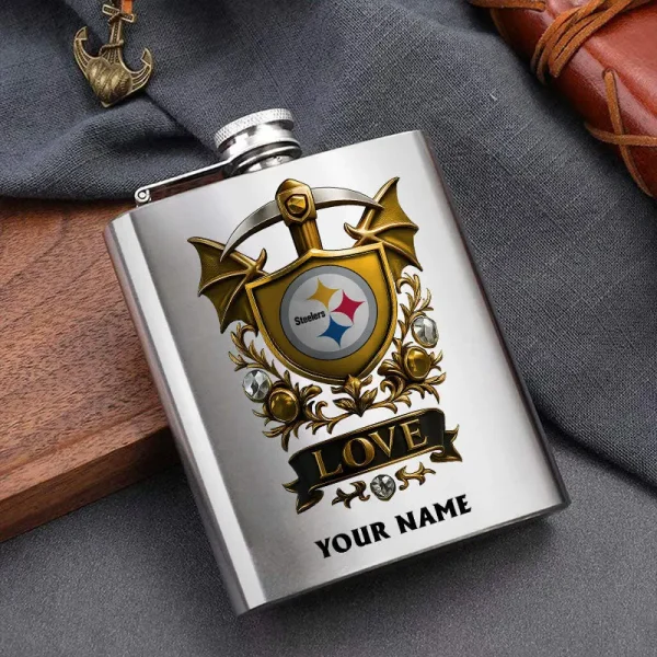 Pittsburgh Steelers Hip Flask Bottle Special Gift For Fans SPTHIPFB002 - Image 2