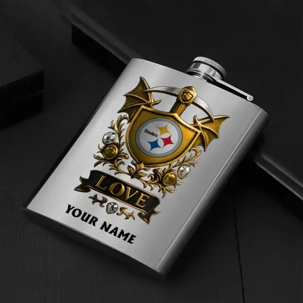 Pittsburgh Steelers Hip Flask Bottle Special Gift For Fans SPTHIPFB002 - Image 3