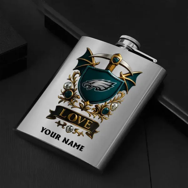 Philadelphia Eagles Hip Flask Bottle Special Gift For Fans SPTHIPFB003 - Image 2