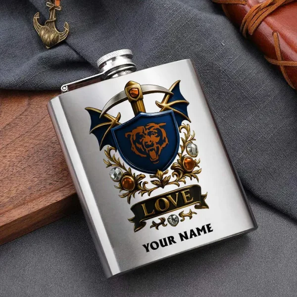 Chicago Bears Hip Flask Bottle Special Gift For Fans SPTHIPFB010 - Image 2