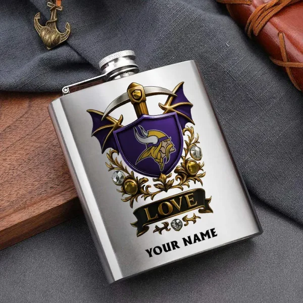 Minnesota Vikings Hip Flask Bottle Special Gift For Fans SPTHIPFB011 - Image 2