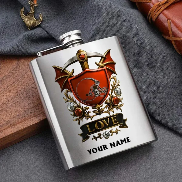 Cleveland Browns Hip Flask Bottle Special Gift For Fans SPTHIPFB013 - Image 2
