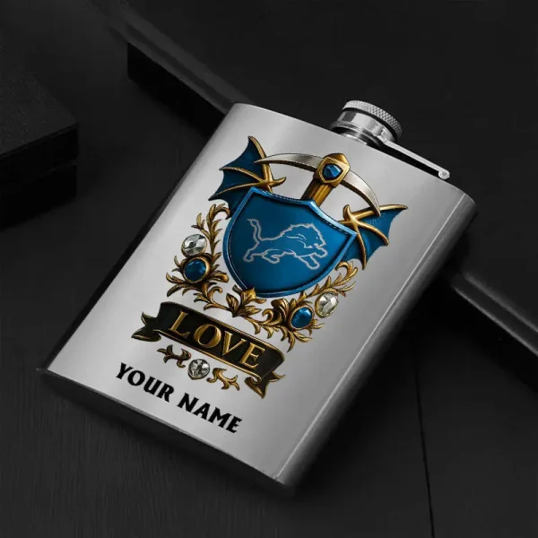 Detroit Lions Hip Flask Bottle Special Gift For Fans SPTHIPFB016 - Image 2