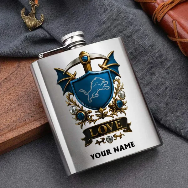 Detroit Lions Hip Flask Bottle Special Gift For Fans SPTHIPFB016 - Image 3