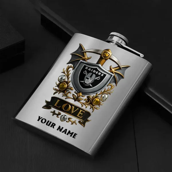 Las Vegas Raiders Hip Flask Bottle Special Gift For Fans SPTHIPFB021 - Image 3