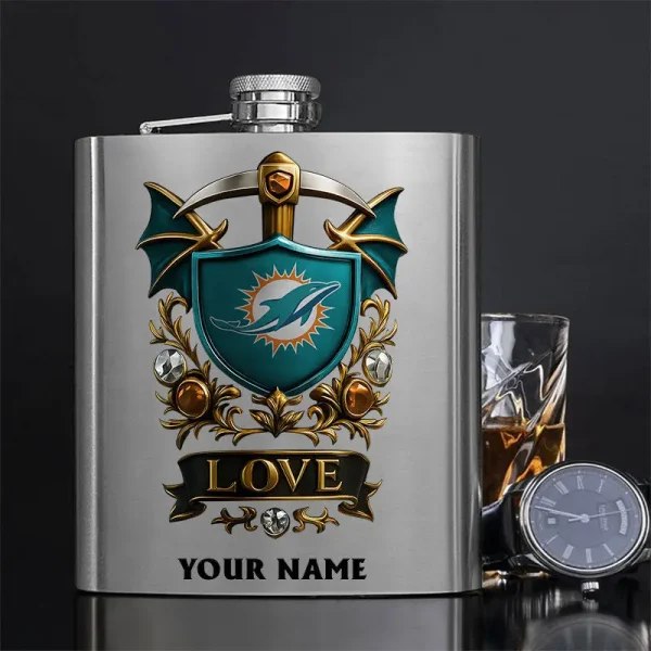 Miami Dolphins Hip Flask Bottle Special Gift For Fans SPTHIPFB024