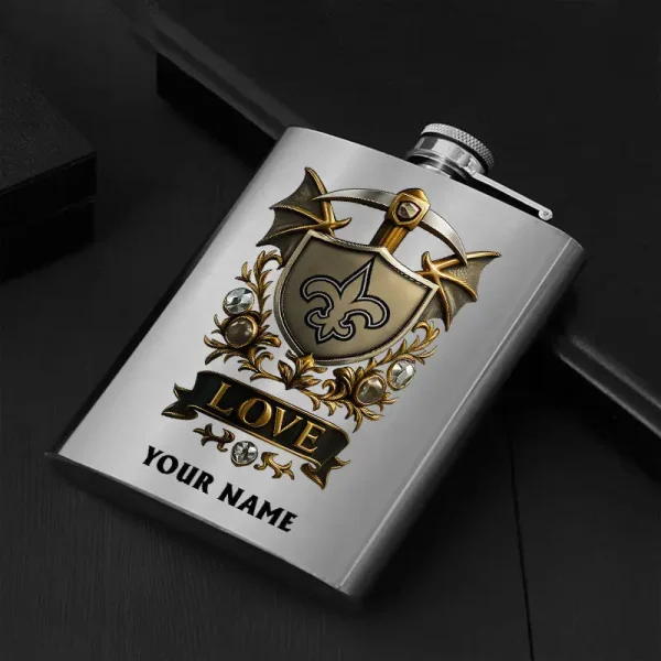 New Orleans Saints Hip Flask Bottle Special Gift For Fans SPTHIPFB026 - Image 2