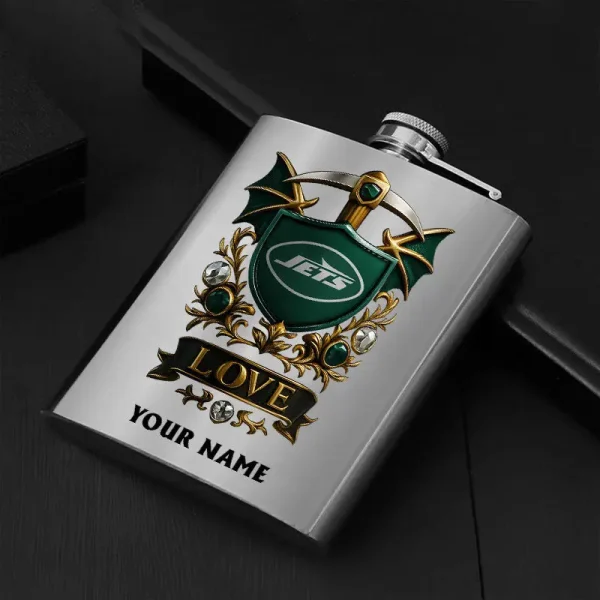 New York Jets Hip Flask Bottle Special Gift For Fans SPTHIPFB028 - Image 2