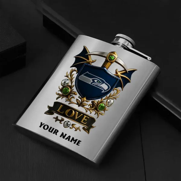 Seattle Seahawks Hip Flask Bottle Special Gift For Fans SPTHIPFB030 - Image 3