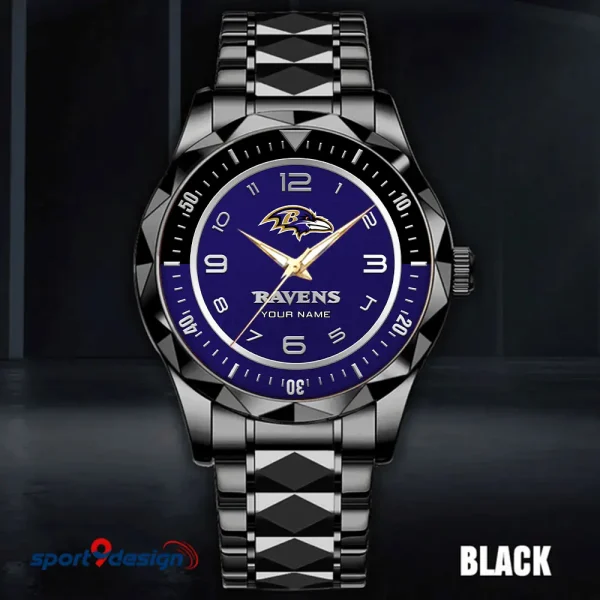 Baltimore Ravens Business Watch For Men Automatic Mechanical Stainless Steel Band 2025 SPTDMW773 - Image 3