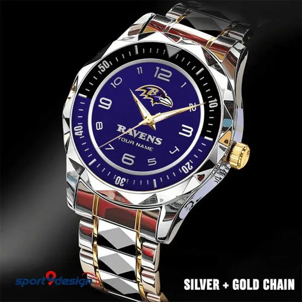 Baltimore Ravens Business Watch For Men Automatic Mechanical Stainless Steel Band 2025 SPTDMW773 - Image 5