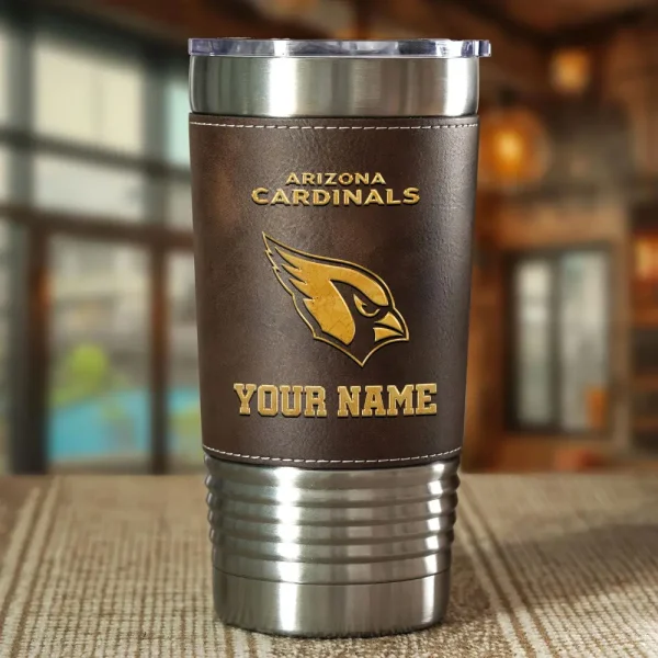 Arizona Cardinals Leather Tumbler Sport Gift For Fans SPTLEATHERTUM001 - Image 2