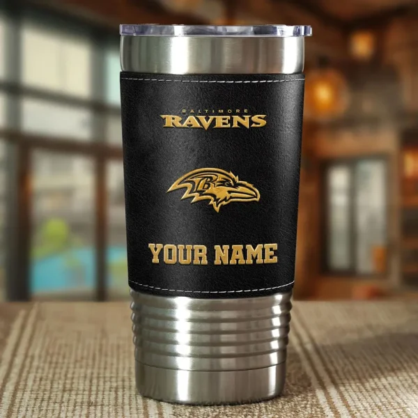 Baltimore Ravens Leather Tumbler Sport Gift For Fans SPTLEATHERTUM003 - Image 4