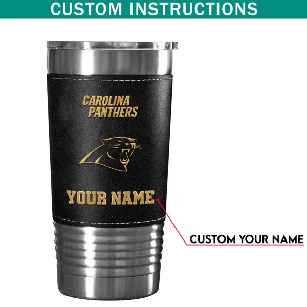 Carolina Panthers Leather Tumbler Sport Gift For Fans SPTLEATHERTUM005 - Image 7
