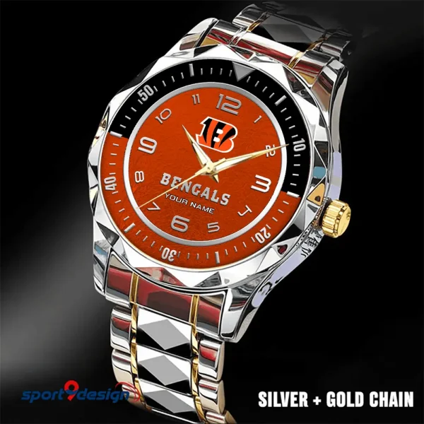 Cincinnati Bengals Business Watch For Men Automatic Mechanical Stainless Steel Band 2025 SPTDMW777 - Image 3