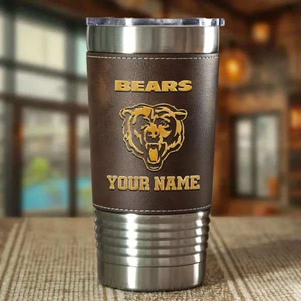 Chicago Bears Leather Tumbler Sport Gift For Fans SPTLEATHERTUM006 - Image 3