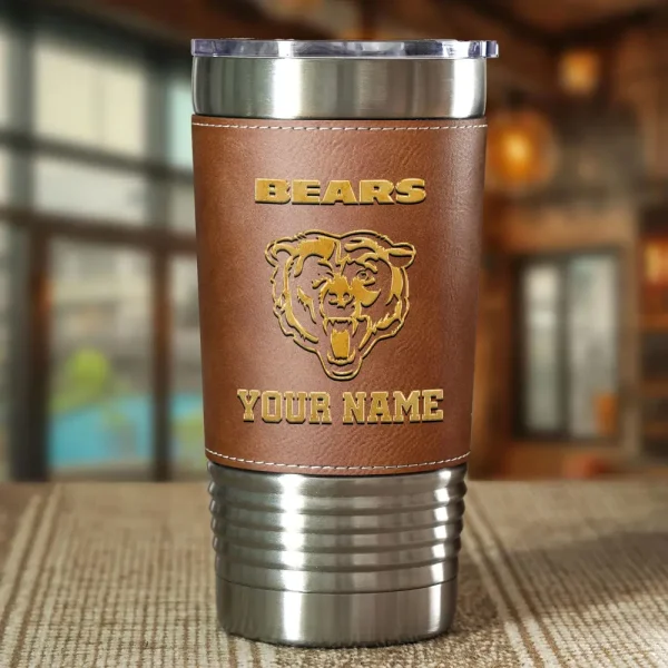 Chicago Bears Leather Tumbler Sport Gift For Fans SPTLEATHERTUM006 - Image 4