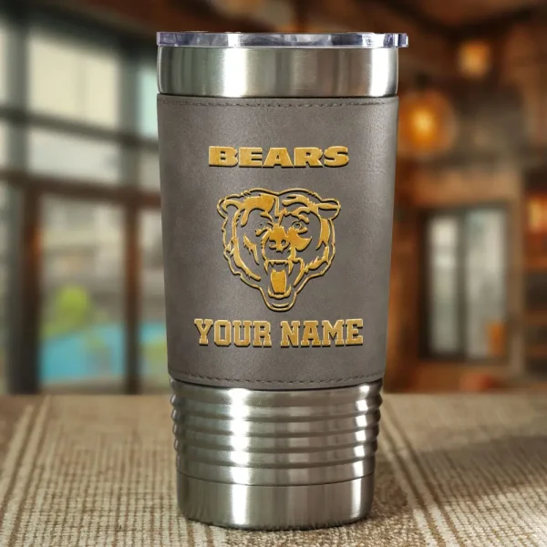 Chicago Bears Leather Tumbler Sport Gift For Fans SPTLEATHERTUM006 - Image 5