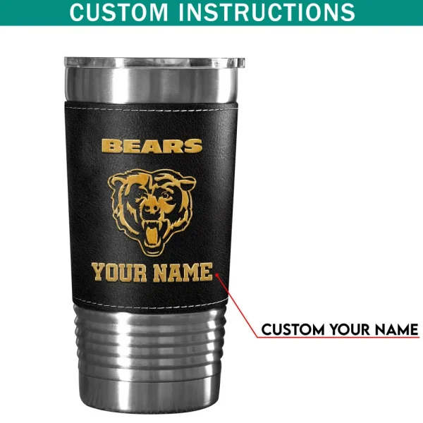 Chicago Bears Leather Tumbler Sport Gift For Fans SPTLEATHERTUM006 - Image 7