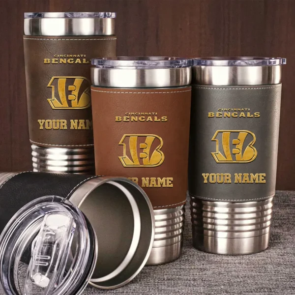 Cincinnati Bengals Leather Tumbler Sport Gift For Fans SPTLEATHERTUM007