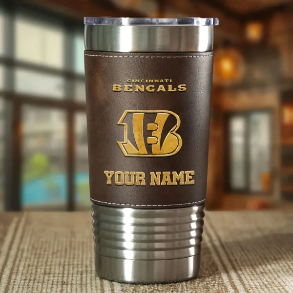 Cincinnati Bengals Leather Tumbler Sport Gift For Fans SPTLEATHERTUM007 - Image 3