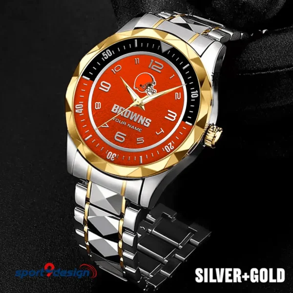 Cleveland Browns Business Watch For Men Automatic Mechanical Stainless Steel Band 2025 SPTDMW778