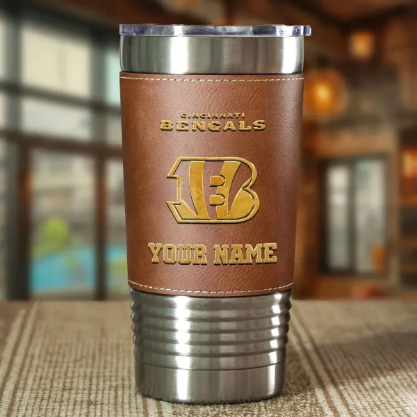 Cincinnati Bengals Leather Tumbler Sport Gift For Fans SPTLEATHERTUM007 - Image 4