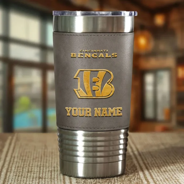 Cincinnati Bengals Leather Tumbler Sport Gift For Fans SPTLEATHERTUM007 - Image 5