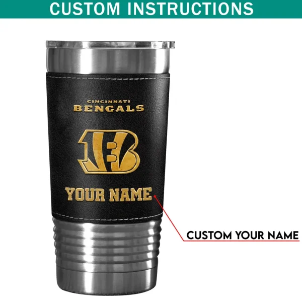 Cincinnati Bengals Leather Tumbler Sport Gift For Fans SPTLEATHERTUM007 - Image 7