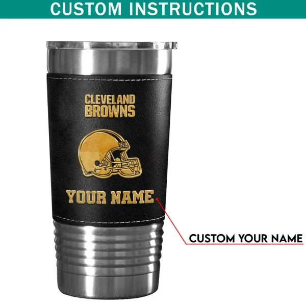 Cleveland Browns Leather Tumbler Sport Gift For Fans SPTLEATHERTUM008 - Image 7