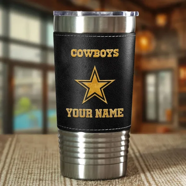 Dallas Cowboys Leather Tumbler Sport Gift For Fans SPTLEATHERTUM009 - Image 2