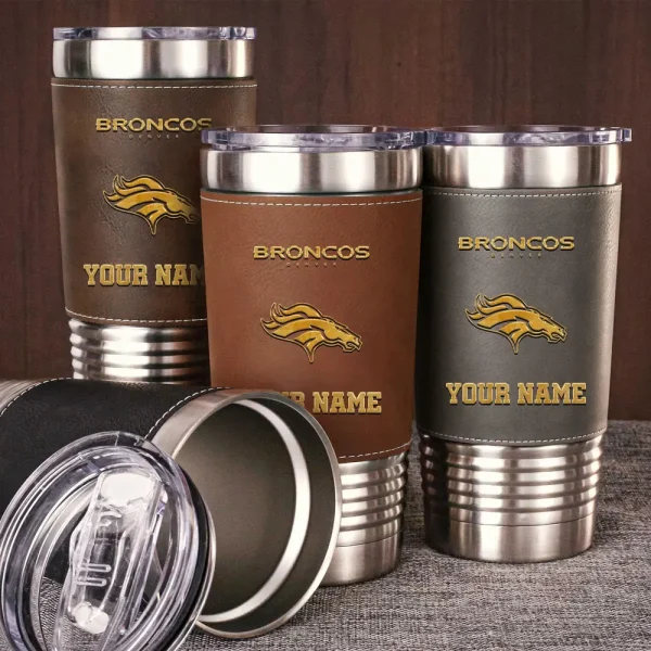 Denver Broncos Leather Tumbler Sport Gift For Fans SPTLEATHERTUM010