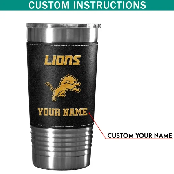 Detroit Lions Leather Tumbler Sport Gift For Fans SPTLEATHERTUM011 - Image 7