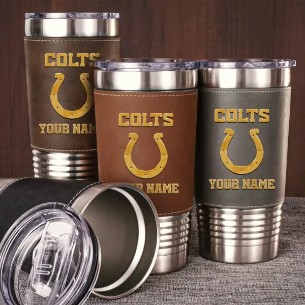 Indianapolis Colts Leather Tumbler Sport Gift For Fans SPTLEATHERTUM014