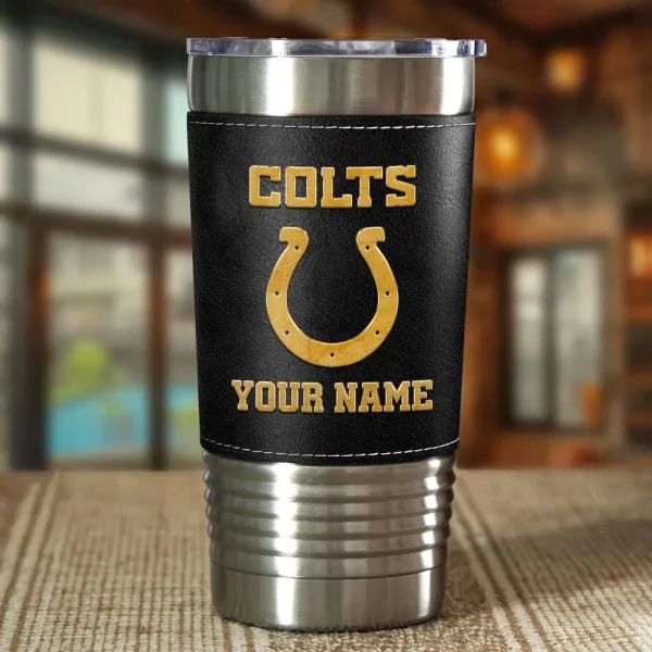 Indianapolis Colts Leather Tumbler Sport Gift For Fans SPTLEATHERTUM014 - Image 2