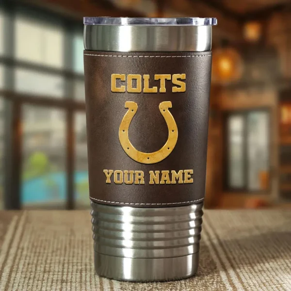 Indianapolis Colts Leather Tumbler Sport Gift For Fans SPTLEATHERTUM014 - Image 3