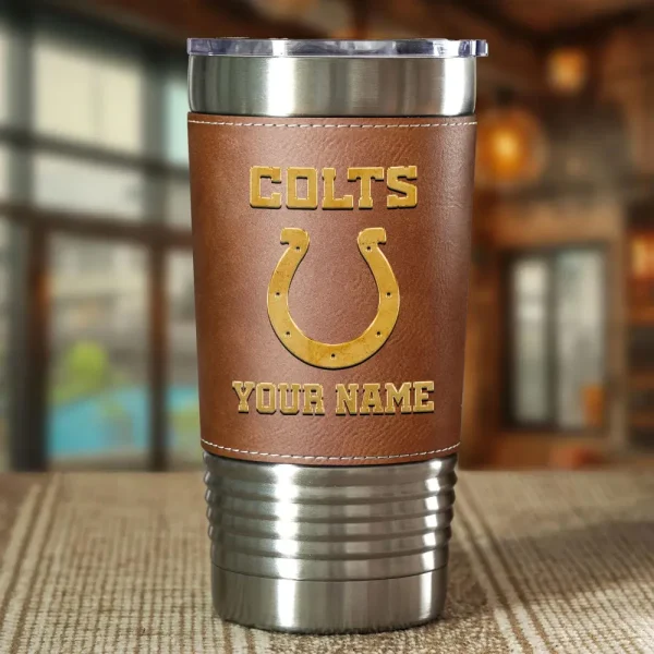 Indianapolis Colts Leather Tumbler Sport Gift For Fans SPTLEATHERTUM014 - Image 4