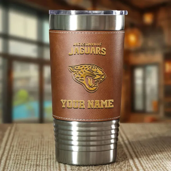 Jacksonville Jaguars Leather Tumbler Sport Gift For Fans SPTLEATHERTUM015 - Image 4