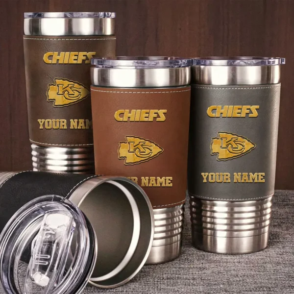 Kansas City Chiefs Leather Tumbler Sport Gift For Fans SPTLEATHERTUM016