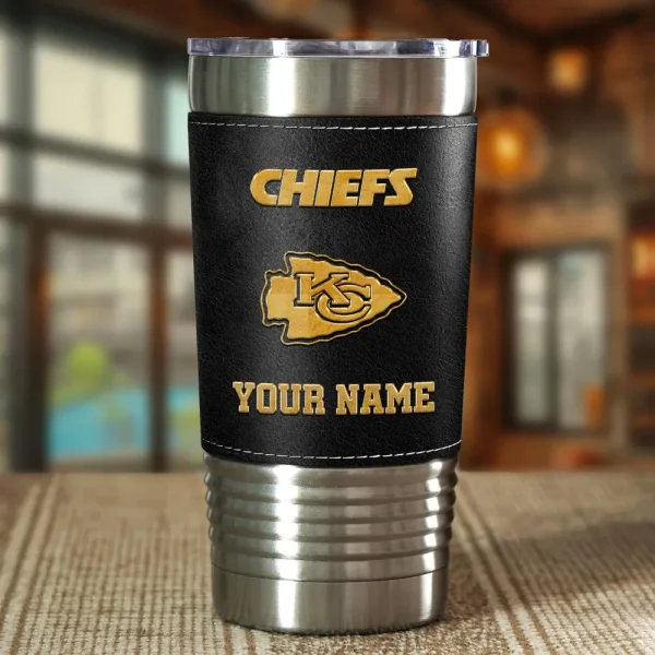 Kansas City Chiefs Leather Tumbler Sport Gift For Fans SPTLEATHERTUM016 - Image 2