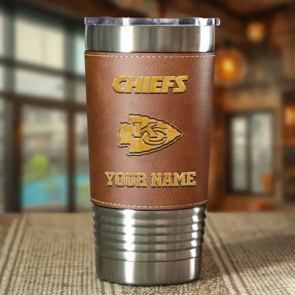 Kansas City Chiefs Leather Tumbler Sport Gift For Fans SPTLEATHERTUM016 - Image 4