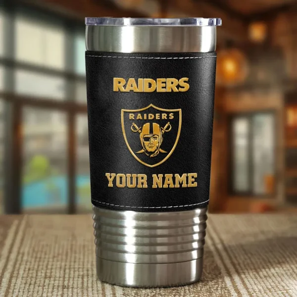Las Vegas Raiders Leather Tumbler Sport Gift For Fans SPTLEATHERTUM017 - Image 2