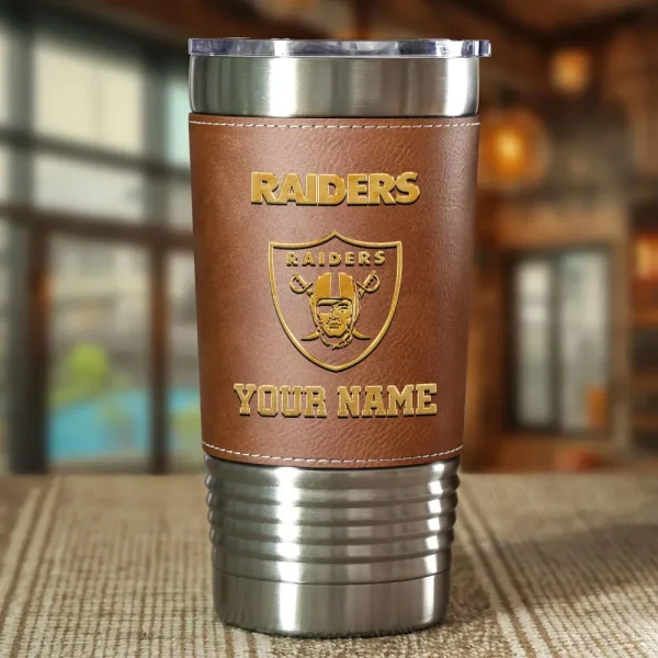 Las Vegas Raiders Leather Tumbler Sport Gift For Fans SPTLEATHERTUM017 - Image 4